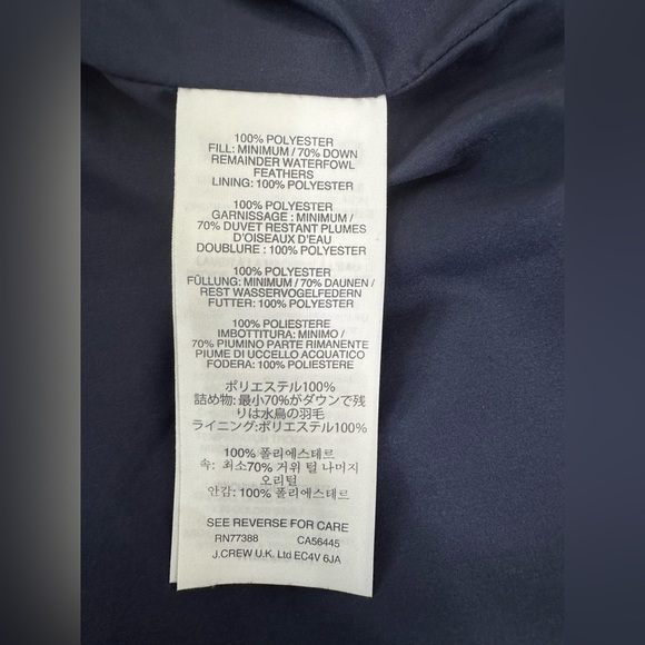 J.Crew Woman’s Excursion Quilted Fall Warm Puffer Vest Pin Stripe Navy Blue XS - Picture 7 of 8